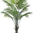 Artificial Areca Palm Tree 4FT Fake Potted Plant Faux Silk Tropical Areca Palm with 12 Trunks & Real Bark Design, Large Aritificial Plant in White Pot for Home Living Room House Warmming Floor Decor