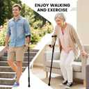 Ergonomic Forearm Crutches Spring Assist Crutches for Adults,Comfortable and Height Adjustable Arm Crutches Forearm with Anti-Slip Base,Walking Crutches with Cuffs, Not a Pair (Black)