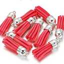 MSCFTFB 100 Pieces 1.5inch Mini Tassels Faux Suede Mala Tassel Kit for Earring Necklace Jewelry Making Garland Keychain Dreamcatcher Charms DIY Crafts (Watermelon)