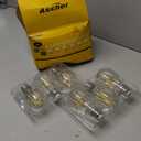 Ascher 60 Watt Equivalent, E26 LED Filament Light Bulbs, Daylight White 4000K, Non-Dimmable, Classic Clear Glass, A19 LED Light Bulb with 80 CRI, Pack of 6