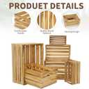Wooden Crates for Display 6 Pack Large Rustic Nesting Wooden Basket with Handle, Decorative Farmhouse Wood Crate for Storage and Container, 6 Size Wood Basket Decor Boxes