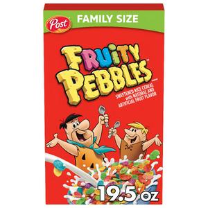 Fruity PEBBLES Cereal, Gluten Free for Kids, 19.5 OZ Family Size Box (EXP 05/11/26)
