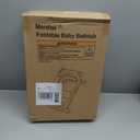 MoreFeel Collapsible Baby Bathtub for Newborn with Thermometer & 1 Hooded Towel & 1 Soft Floating Cushion, Portable Travel Bathtub with Drain Hole, Durable Foldable Baby Tubs for Infants to Toddler (Grey)