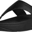 FitFlop Women's Lulu Leather Toe-Post Thong Sandals (8, Black 2)