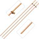 Gisafai 3 Pcs 4 ft Grounding Rod with Clamp, Electrical Copper Ground Rod for Electric Fences Satellite Dishes Generator Grounding Earthing