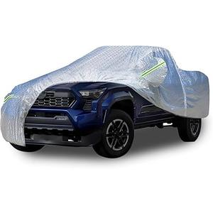 SNKOL 5 Layers Waterproof Car Covers for Trucks All Weather Season UV Protection Rainproof Outdoor Full Cover Universal Fit Truck Length Up to 242", Max Cab Length 146"