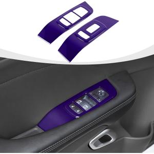 Window Lift Switch Panel Cover Trim Compatible with Dodge Challenger 2015-2024 Interior Accessories, Purple