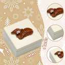 Christmas Highland Cow Trinket Keepsake Decorative Jewelry Box Gifts for Women Cow Lovers Themed Decor Decorations, Home Room Ring Earrings Necklace Organizer Holder Vintage Wooden Box