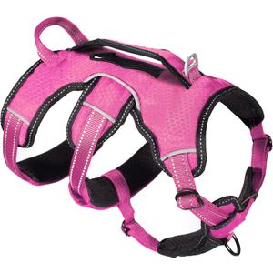 Tuff Pupper Escape Proof No Escape Dog Harness | 5 Point Adjustable Fit Harness for Dogs | Padded Dog Harnesses | Handle Dog Lift Harnesses (Small, Hot Pink)