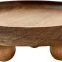 Vaveren Small Wooden Riser Wooden Pedestal for Display Tray Display Riser for Entry Table Farmhouse Kitchen Tabletop Centerpieces , Round 12.9x4cm