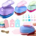 Fullhawl 53 Pcs Star Hole Punch Include 3/8, 5/8, 1 Inch 3 Size Star Punch 50 Kraft Gift Tags with 10 Meter String for Paper DIY Projects Gifts Greeting Cards DIY Albums Photos Office Supplies