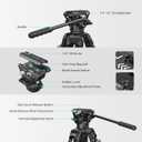 SmallRig AD-01 Video Tripod, 73" Heavy Duty Tripod with 360 Degree Fluid Head and Quick Release Plate for DSLR, Camcorder, Cameras 3751