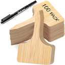 VITEVER 100pcs Plant Labels, T-Type Plastic Tags with Marker Pen, Waterproof Garden Signs for Outdoor Plants (3.9” x 2.4”)