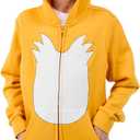 Bioworld Sonic The Hedgehog Hoodie Boys' Tails Character Design Full-Zip Sweatshirt (Yellow, L)