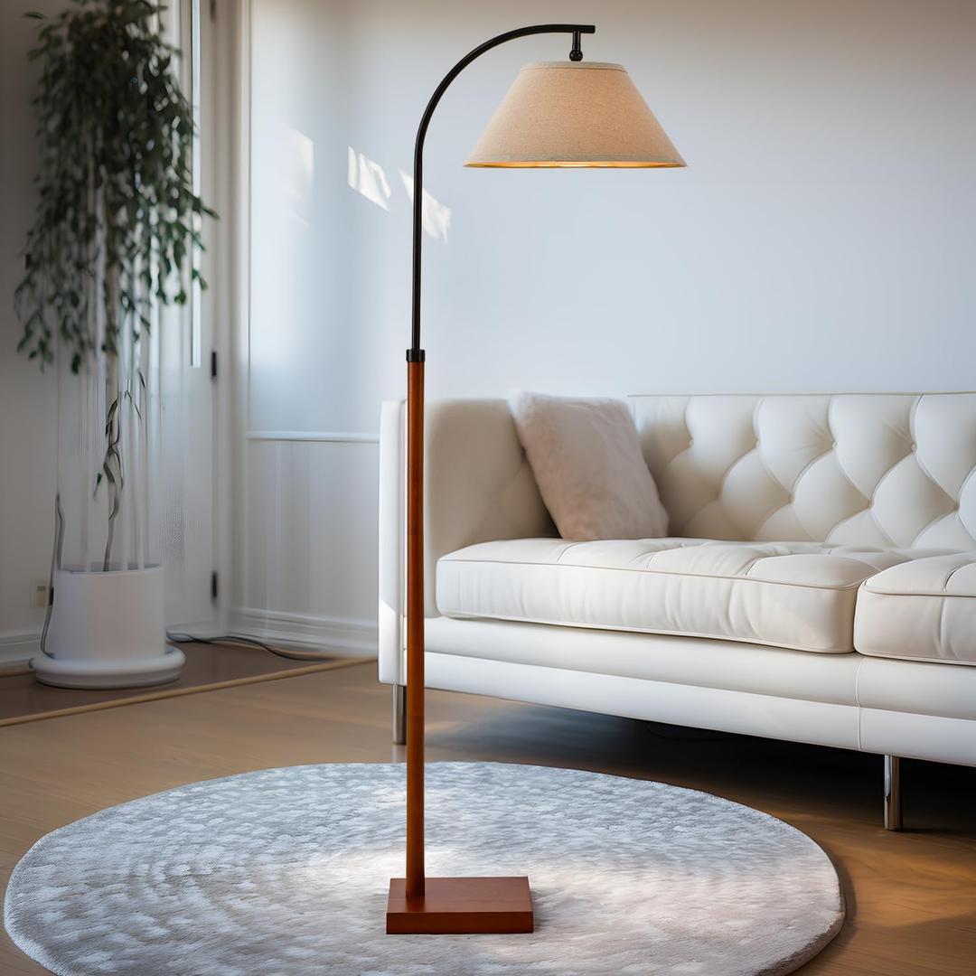 63" Black Floor Lamp for Living Rooms Tall Arc Standing Lamps for Bedrooms Tall Lamps with Foot Switch for Bedroom