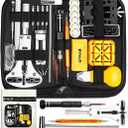 Watch Link Removal Kit, BYNIIUR Watch Repair Kit, Watch Case Opener Spring Bar Tools, Watch Battery Replacement Tool Kit, Watch Band Link Pin Tool Set with Carrying Case and Instruction Manual (Black)