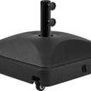 Yaheetech Fillable Mobile Umbrella Base, Heavy Duty Patio Umbrella Pole Holder for Outdoor 4 Wheels, 2 Locks 2 Knobs 123lb Capacity for Deck, Poolside, Garden, Black