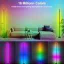 Miortior Corner Floor Lamp, 2 Pack LED Corner Lamp with App/Remote/Button Control, Smart RGB Floor Lamp with 16 Million DIY Colors & 68+ Scene, Music Sync for Living Room, Bedroom, Gaming Room