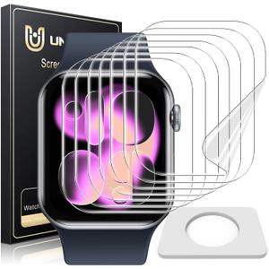 UniqueMe 8 Pack for Apple Watch Series 11/10 Screen Protector 42mm - [Soft TPU Not Glass][Non-Bubbles] iWatch Anti-Scratch Protection HD Clear Cover Soft Film
