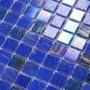 11.5 Sq.Ft Iridescent Cobalt Blue Glass Mosaic Tiles, 12.9" Sheets (10-Pack), Waterproof Mesh-Mounted for Swimming Pool & Shower Floor, Grout Required (Not Peel and Stick), 4mm Dark Blue
