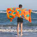 Jay Franco Kids Beach Towel - 100% Cotton Super Soft Absorbent Bath Towel, 28" x 58" Inch Lightweight for Travel, Official Licensed Product, Orange - LEGO