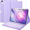 Harvopu Keyboard Case Compatible with iPad Air 11-inch/Air 5th 4th Generation Case with Keyboard-Backlit Detachable, Folio Keyboard Cover with Pencil Holder for Air 11" M4/M3/M2, Air 5/Air 4 (Purple)