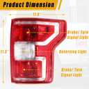Boine F150 Tail Light Compatible With 2018 2019 2020 Ford F150 F-150 Left Driver Side Rear Light Brake Lamp - Bulb and Harness Included Replace JL3Z13405H