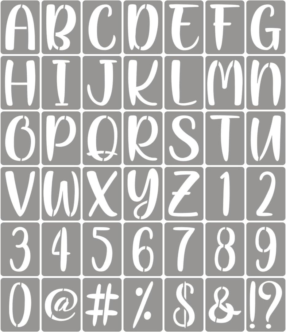 6 Inch Letter Stencils for Painting - 42 Pack Alphabet Letter Number Templates with Signs, Reusable Plastic Alphabet Stencils for Chalkboard Fabric Rock Wood Crafts Painting