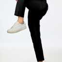 JMIERR Mens Chino Pants Casual Stretch Golf Pants Waist Tapered Trousers Lightweight Comfy Pants with Zipper Pockets (Black, M)