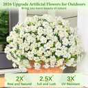 MARTINE MALL 12 Bundles Look Real Artificial Flowers for Outdoors, Realistic Fake Outdoor Flowers, UV Resistant Silk Flowers for Outside Faux Flowers Plants for Outdoor planters Porch, White