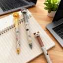 (4pcs) Cat Pens,fidget Spinner pen, 0.5 mm Gel Ink Pen, touch points for anxiety pen,Fidget Ball Stress Relief spinning pen for adults school office supplies gifts