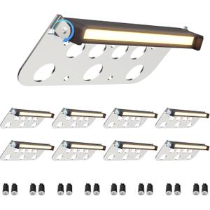 8 Pack 7 Inch Retaining Wall Lights, 5W LED Hardscape Lighting, 12V AC/DC Low Voltage Step Light, 2700K Soft White IP65 Waterproof Outdoor Landscape Lighting for Patio Walls Stairs, ETL