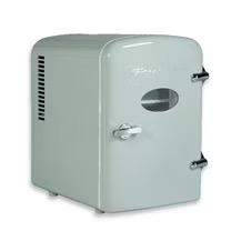 Retro White Mini Fridge Compact Personal Refrigerator 6 Soda Can Snacks Bottles