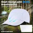 Mesh Baseball Caps for Men Womens - Quick Dry Breathable Trucker Hat - Running Hat for Outdoor Sports Workout (One Size-white)