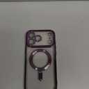 Case for iPhone 17 Pro,Clear Glitter Plating Design Soft Silicone Shockproof Protective Bumper with Wireless Charging Protective Phone Case for iPhone 17 Pro,6.3 Inch 2025 (Purple)