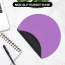 7 x Leather Mouse Pad, Office Mouse Mat Non-Slip Rubber Base Stitched Edge Washable Waterproof Round Mousepad for Office Gaming PC Laptop, Round Diameter 8.7 inches, Purple