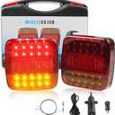 Magnetic Wireless LED Trailer Lights Kit - Rechargeable IP67 Waterproof Tail Lights for Towing Truck, RV, Camper, Boat, Caravan, [4 Lighting Modes] Magnetic Wireless Trailer Lights, 2 PCS