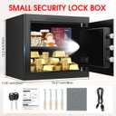 1.8 Cuft Safe Box Fireproof Waterproof, Small Safe for Home Use Fire and Water Proof with Combination Lock, Alarm System and Removable Shelf, Digital Anti-Theft Fireproof Safe For Home Document