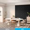Art3d 33-Pack 3D Wall Panel for Interior Wall Dcor, Diamond Textured PVC Accent Wall Paneling for Living Room Bedroom Office TV Wall Background, 11.8"x11.8" Cover 32.Sq.Ft., Black
