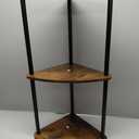 SONGMICS HOME Superfast Toolless Assembly, Corner Shelf Stand, 3-Tier Corner Standing Shelf, Living Room, Bedroom, Kitchen, 15 x 10.6 x 27.8 Inches, Rustic Brown ULBC620K01