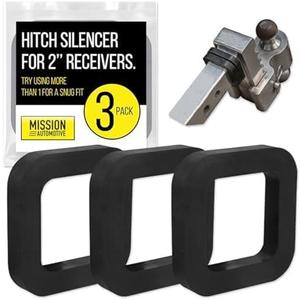 Mission Automotive 3 Pack Silencer Pads for 2 Inch Ball Mounts - Reduces Rattle and Noise Between Receivers and Tow - Fits Any Trailer Hitch Receiver - Trailer Hitch Stabilizer Silencer Pad