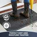 Front Door Mat Outside Entrance, Heavy Duty Waterproof Doormat | 35.5"x24" Indoor/Outdoor Dirt Trapper with Non-Slip Rubber Backing, Low Profile Easy Clean, Stain & Fade Resistant Grey, 2' x 2'11"