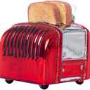 2 Sets Hand Blown Glass Toaster Ornament for Christmas Tree Decorations, Hand Painted Glass Toaster Christmas Ornament