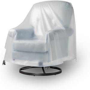 Frosted PVC Outdoor Swivel Lounge Chair Cover  Soft, Waterproof, Semi-Transparent, Heavy-Duty Patio Rocking Chair Protector, All-Weather, 1-Pack (30" W x 34" D x 38" H)