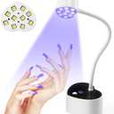 Onite UV Light for Gel Nails with Auto Sensor - 30W LED Fast Curing for Gel X Nails, Rechargeable Heart-Shaped Gooseneck Design, Timer & Portable Mini Manicure Tool