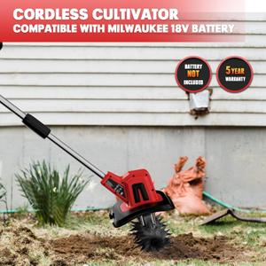 MaxMore 
 Cordless Tiller Cultivator Compatible with Milwaukee 18V Battery (Tool Only)