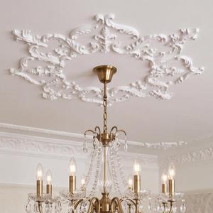 Sintuff 30.71 Inch Large Ceiling Medallion for Light Fixtures, Thermoformed Classic PU Design Primed Ready to Paint for Chandeliers Ceiling Light Decoration, French