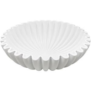 YMXYJM Large Decorative Bowl, Modern Handicraft Bowls for Home Decor, Decorative Fruit Bowl for Kitchen Counter, Ruffle Bowl Decor, Stylish Key Bowl for Entry Table, White, 10 inches x 3 inches