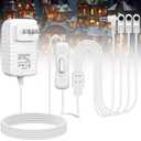4 Output Heads White Power Adapter with Switch AC/DC 4.5V Adapter Compatible with Lemax Lighted Accessory 94566 94563 94564 94565 74227 74706 Christmas Micro Lighting Building Decoration