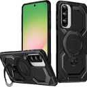 Case Compatible with Samsung Galaxy A26 5G Case with Magnetic Stand [Compatible with MagSafe] Military Drop Protection Shockproof Durable Soft TPU Cover for Men Women Black